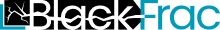 BlackFrac logo in black, white, and blue